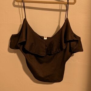 👾 FINAL MARKDOWN 🦤 Black Sleeveless Ruffled Camisole